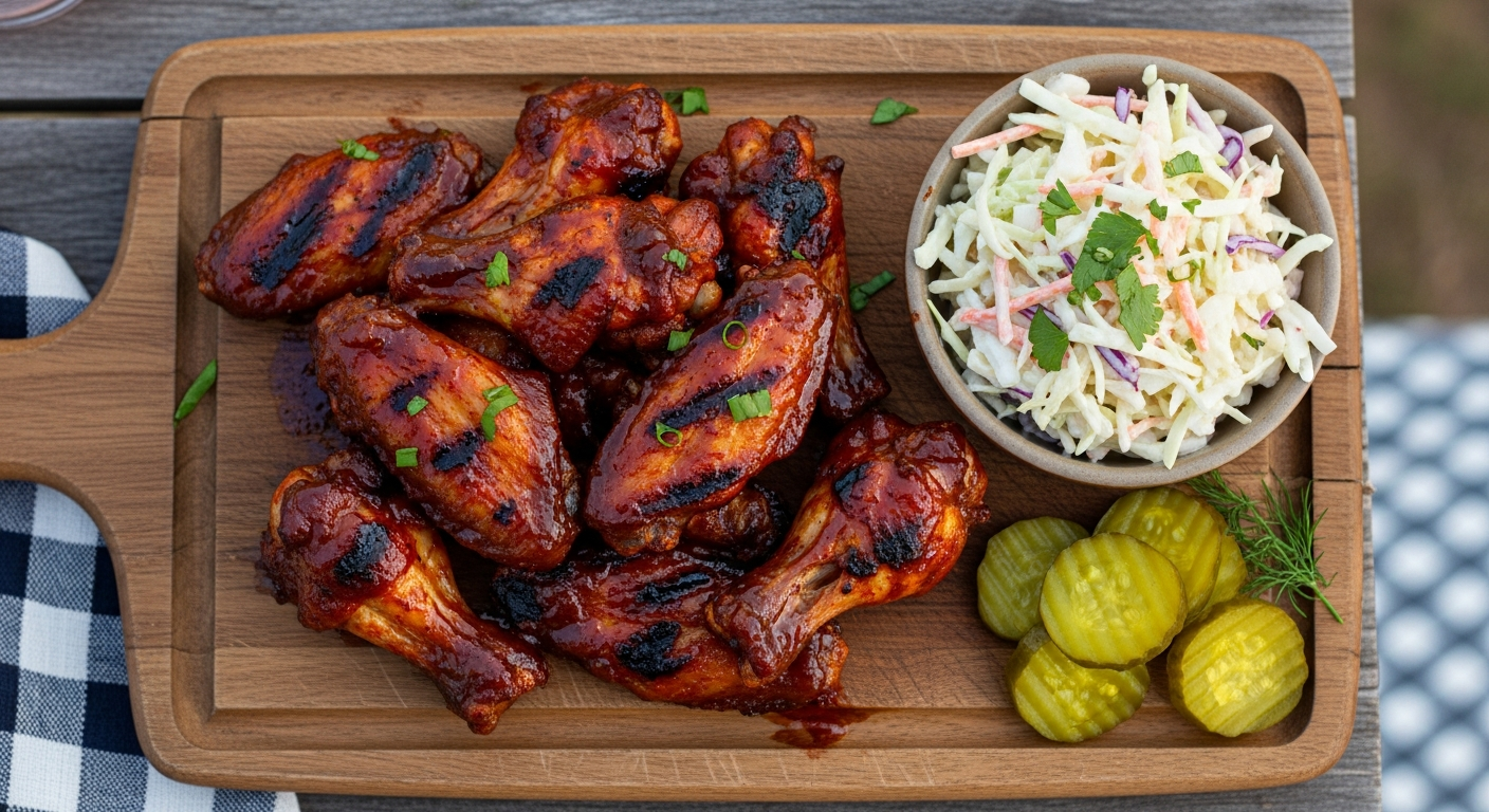 BBQ Wings - smoky sweet air fried wings with barbecue sauce