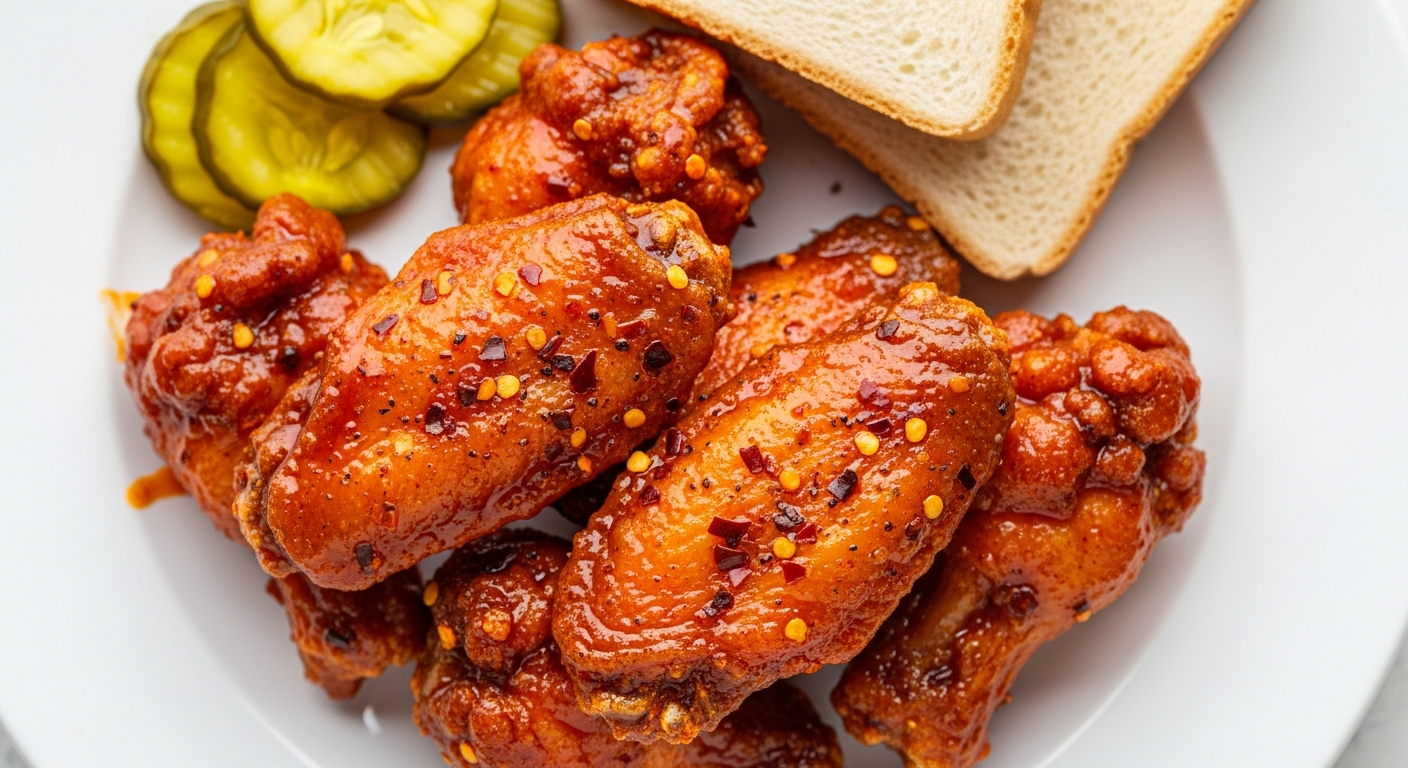 Nashville Hot Chicken Wings - fiery crispy air fried wings with cayenne paste