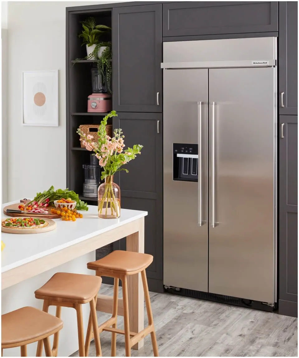 Organised glass meal prep containers in luxury refrigerator