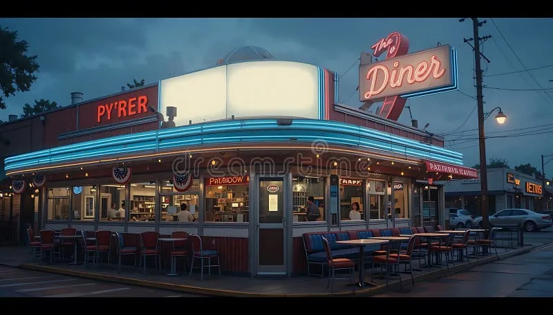 Golden Diner NYC storefront with breakfast line out the door