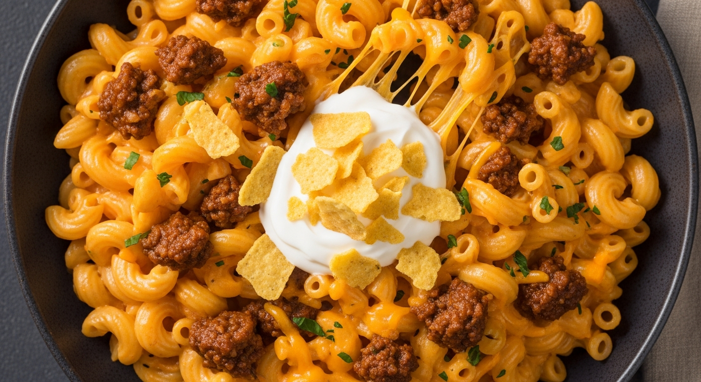 One Pot Cheesy Taco Mac