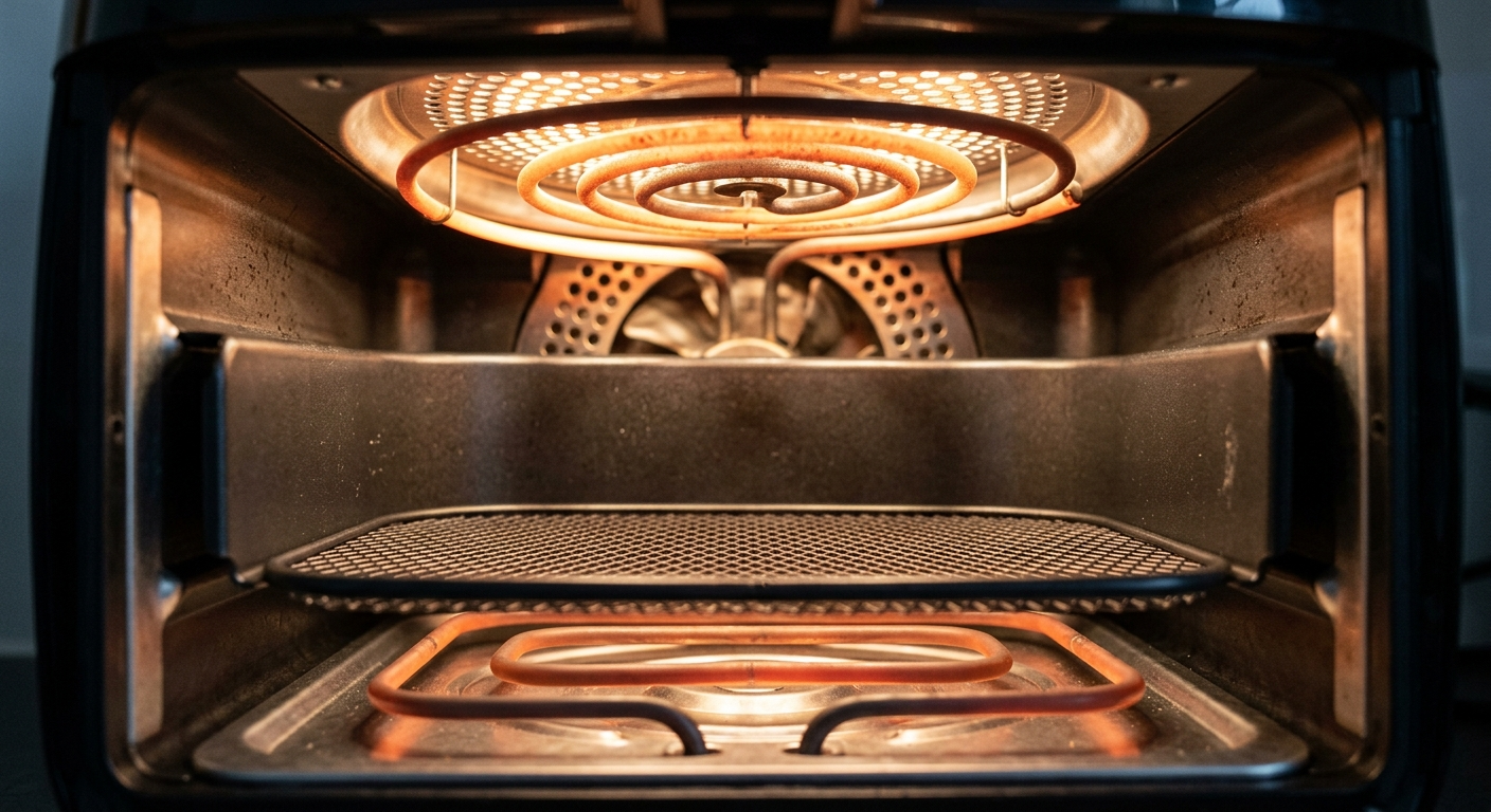 Close up of the Cosori Twinfry dual heating elements