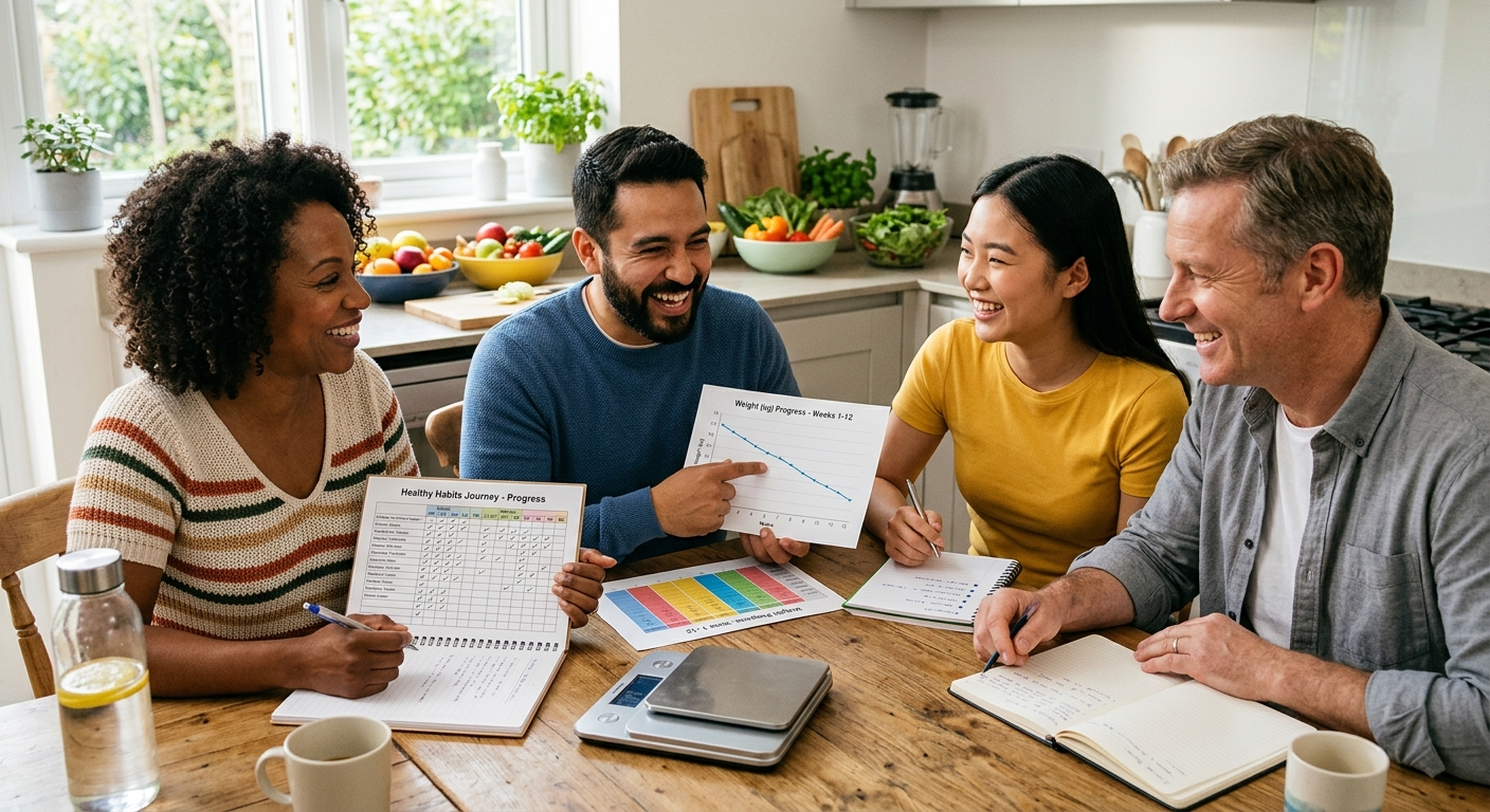 Success Stories with The Hacker Diet Real People Real Results featured image showing happy people tracking weight loss progress