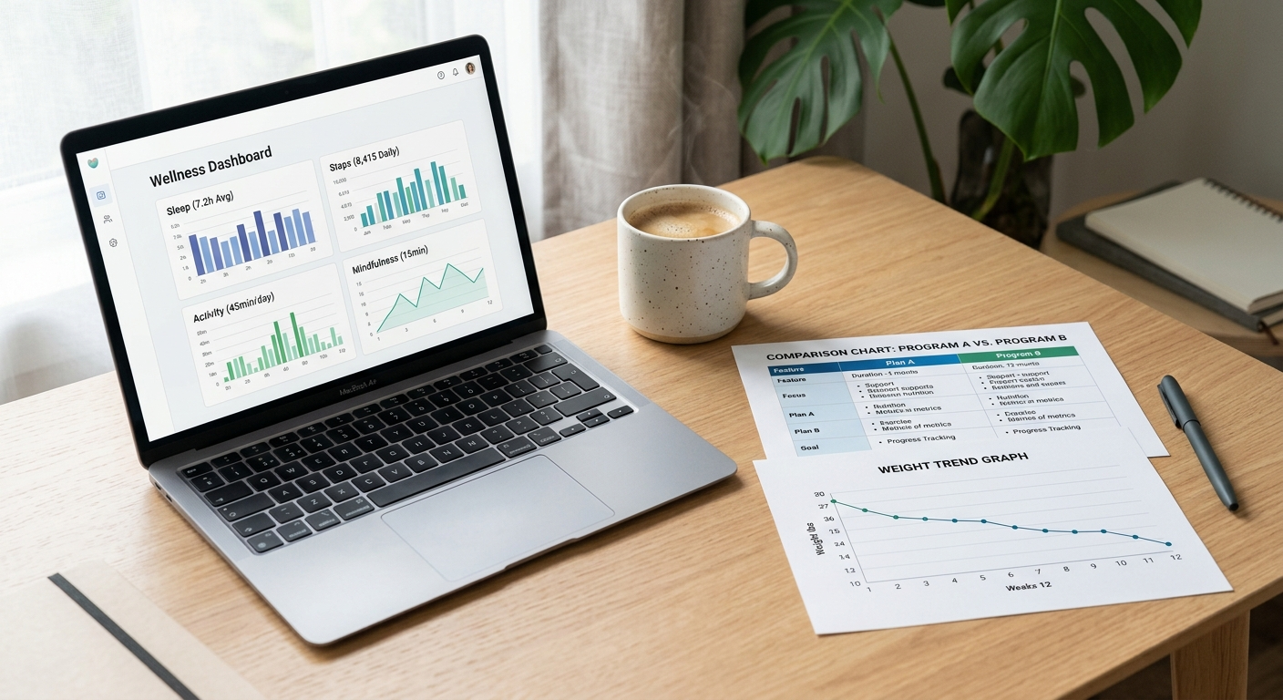 Success Stories with The Hacker Diet Real People Real Results comparison chart and progress planning image