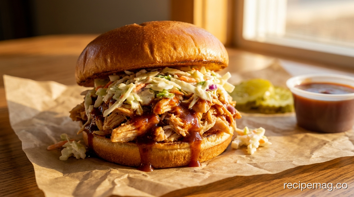 Slow-Cooker BBQ Pulled Chicken Sandwiches