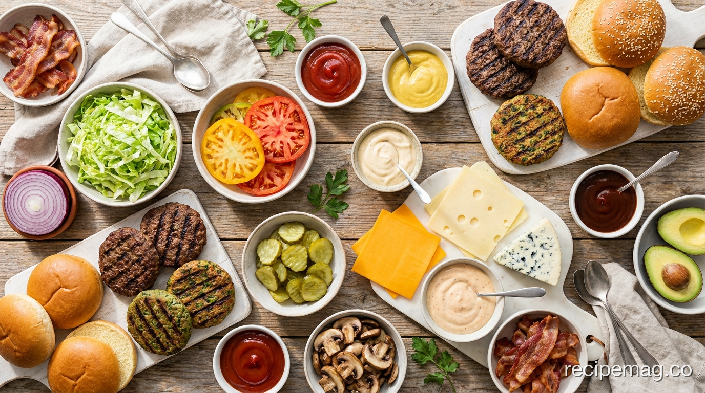 The Ultimate Burger Bar: Toppings, Buns, and Sauces