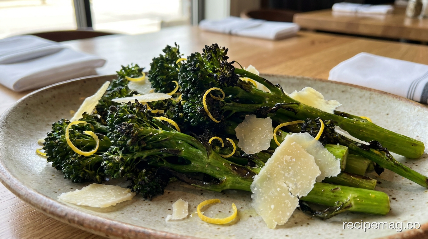 Charred Broccolini with Lemon Zest and Parmesan