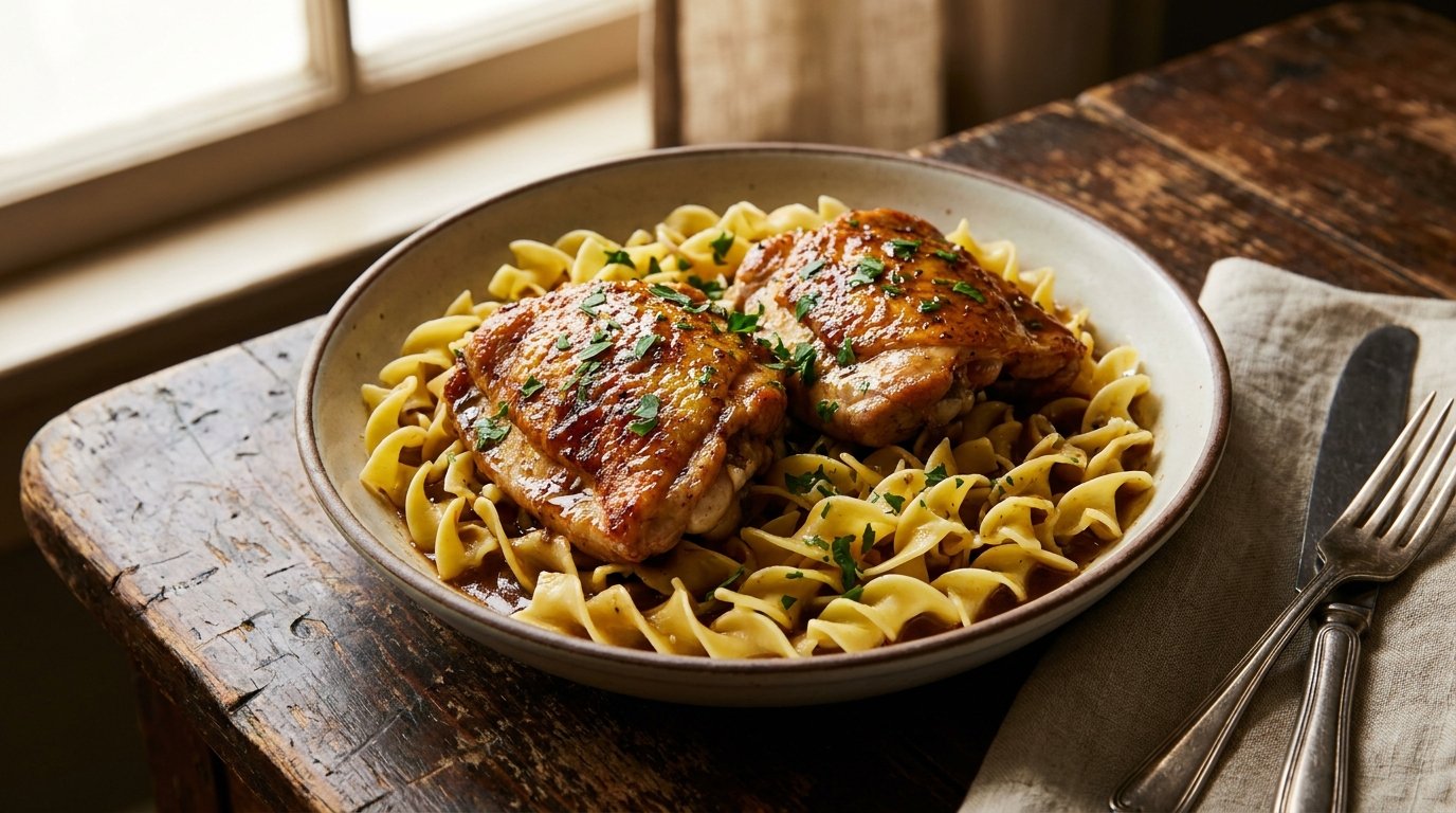 Chicken Thighs and Buttered Noodles: A Comfort Classic
