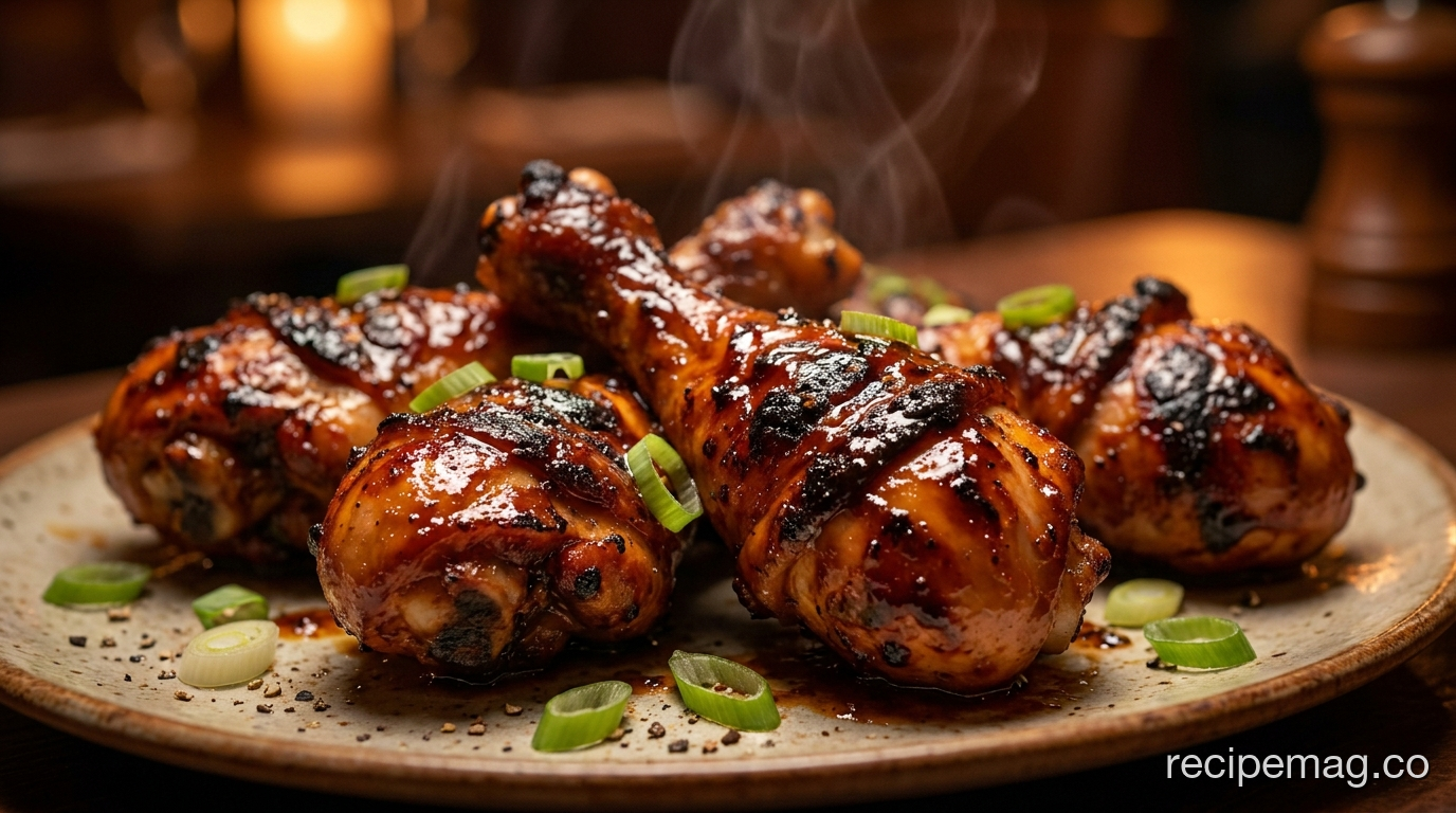 Sticky Grilled BBQ Chicken Drumsticks