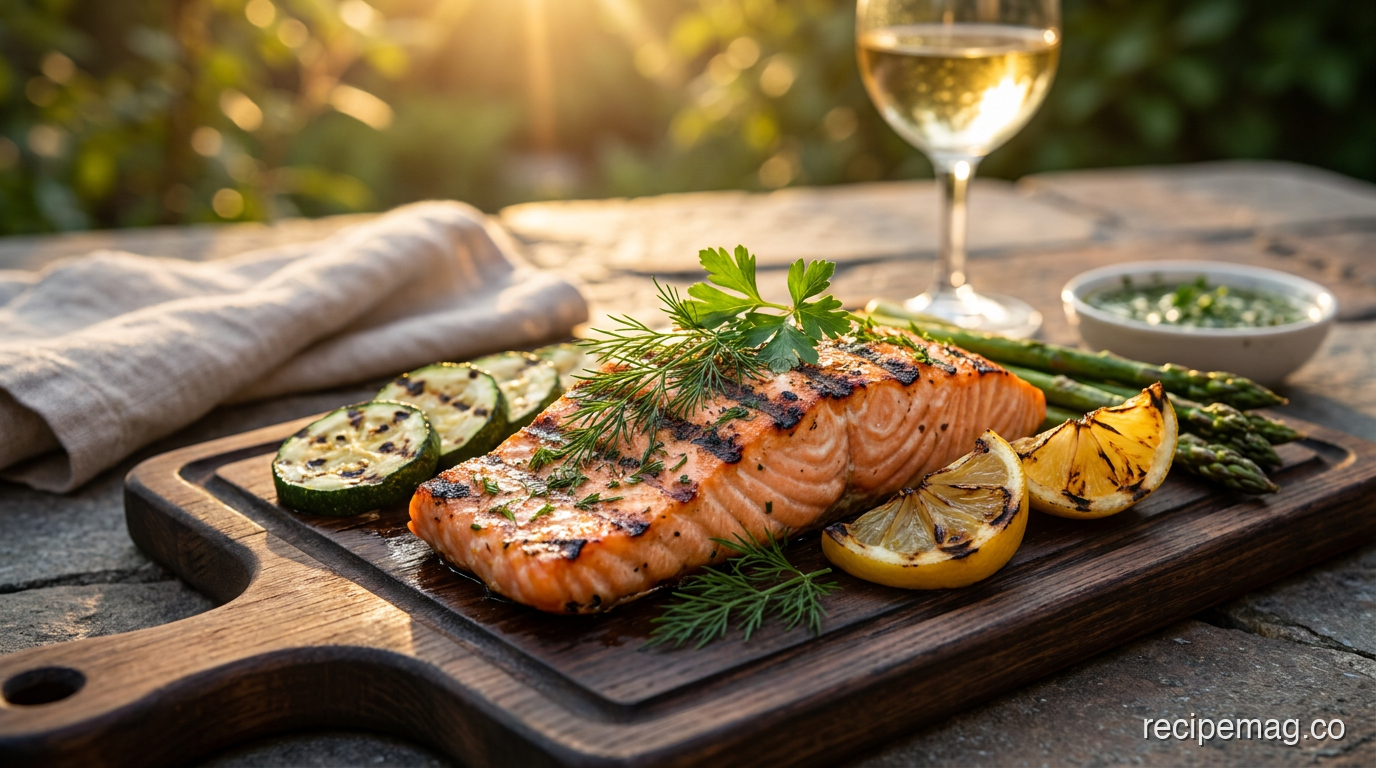 Grilled Lemon Herb Salmon with Summer Vegetables