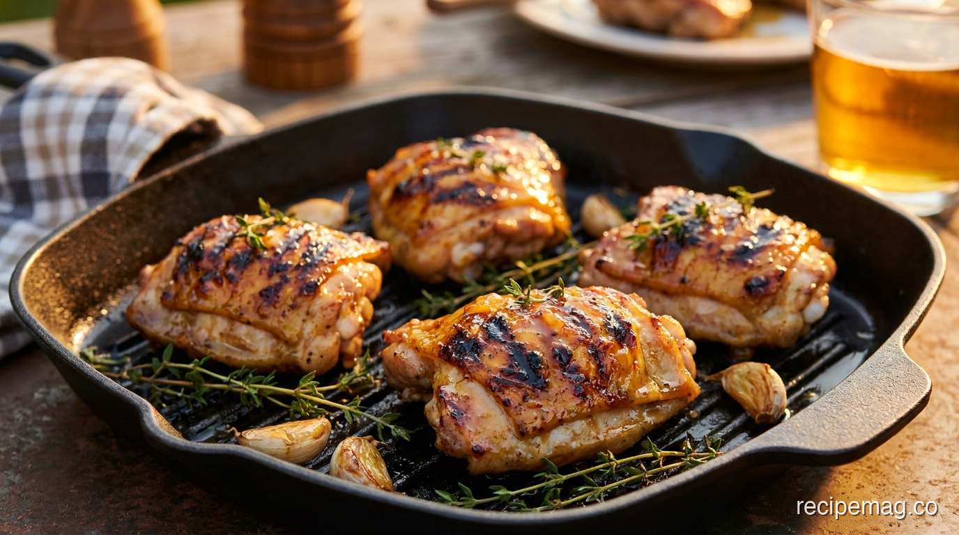 Honey Garlic Chicken Thighs on the Grill