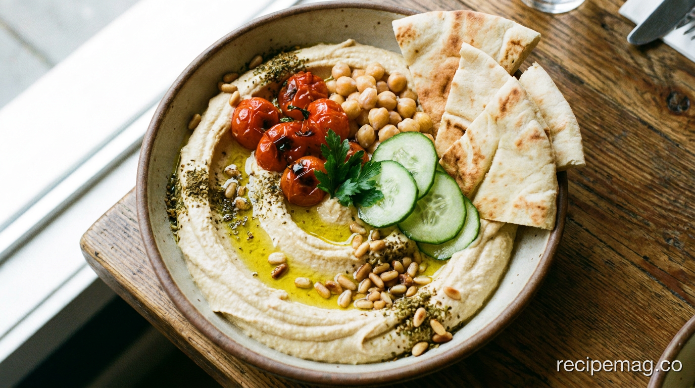 Loaded Hummus Bowl with Roasted Cherry Tomatoes