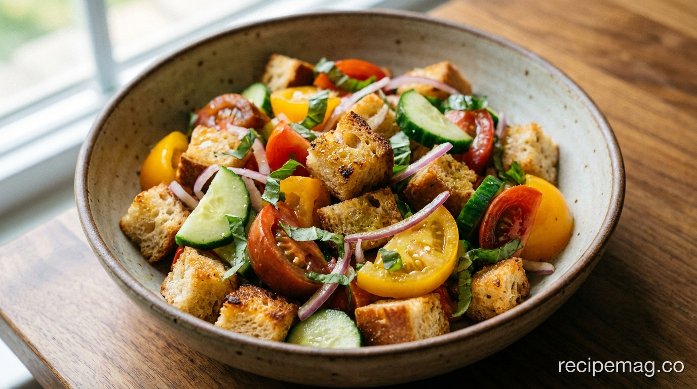 Classic Panzanella Salad with Heirloom Tomatoes