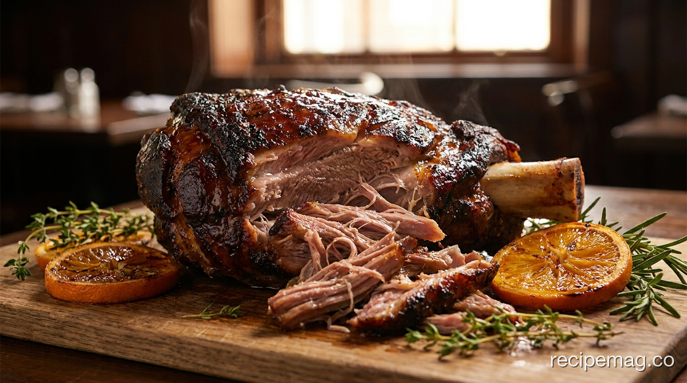 Slow-Roasted Pork Shoulder with Citrus and Herb Marinade