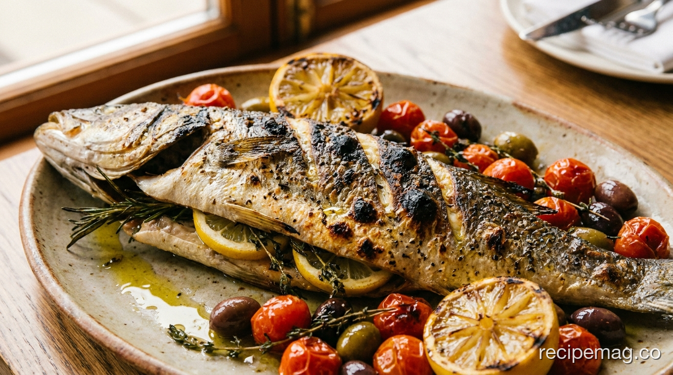 Whole Grilled Branzino with Lemon and Fresh Herbs