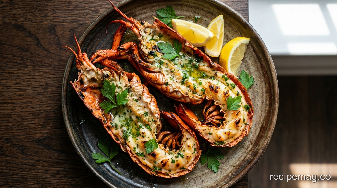 Garlic Butter Grilled Lobster Tails