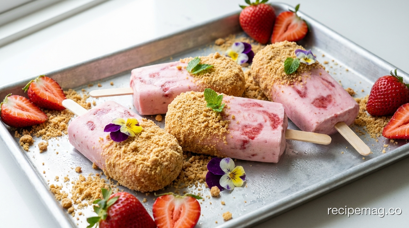 Strawberry Cheesecake Popsicles