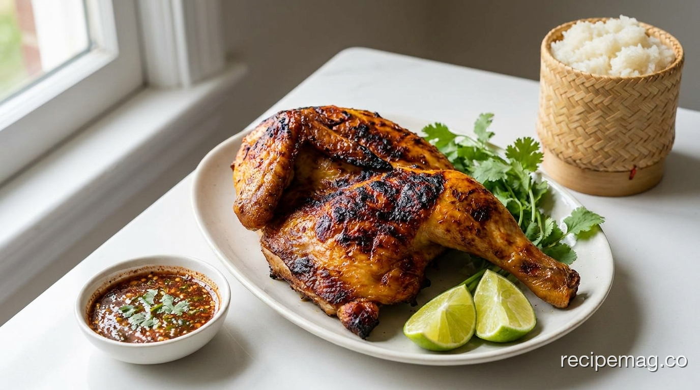 Thai Grilled Chicken (Gai Yang) with Dipping Sauce