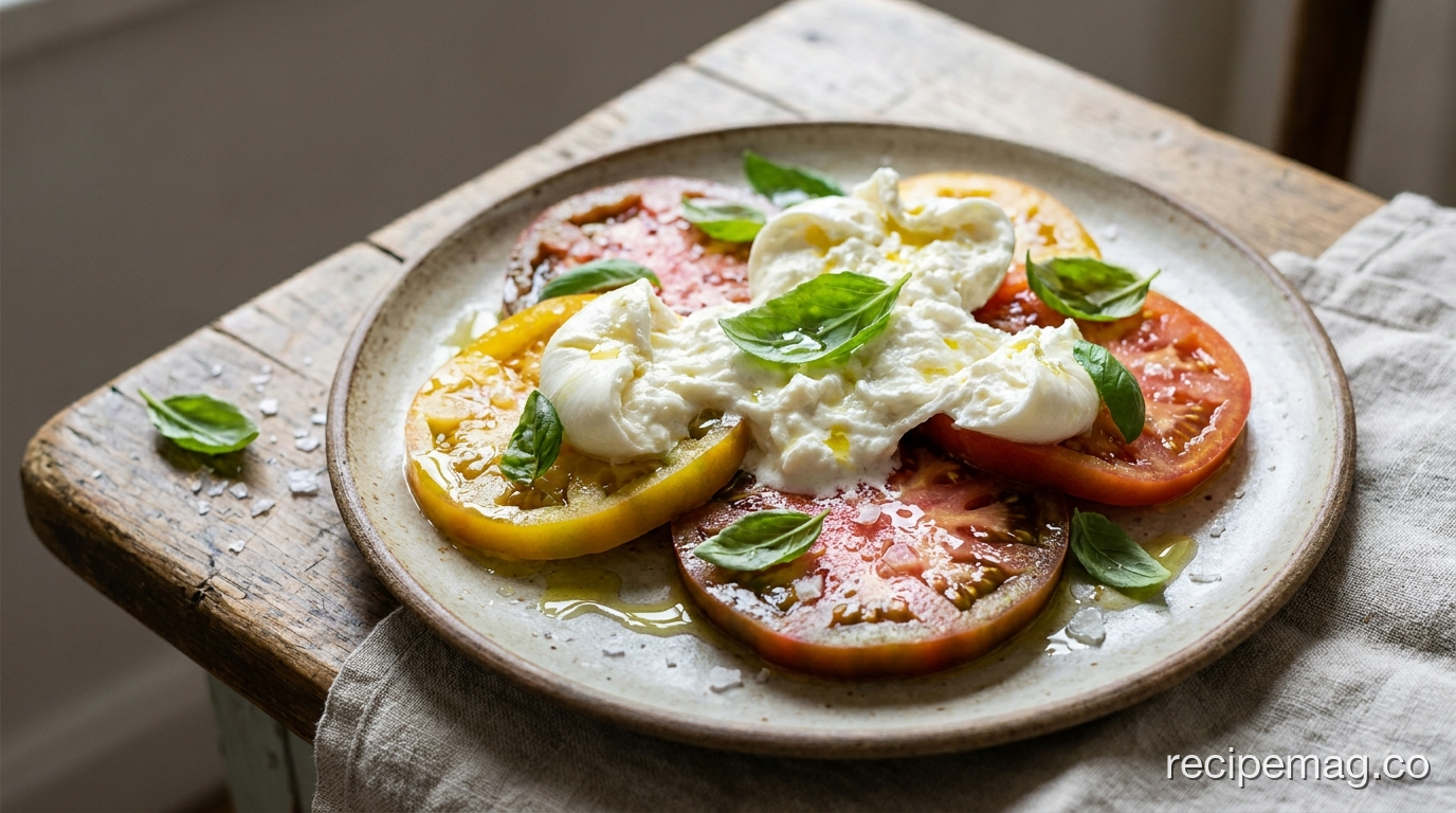 Burrata Salad with Heirloom Tomatoes and Basil