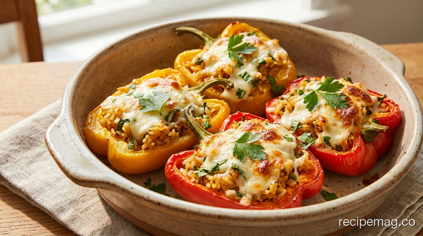 Stuffed Bell Peppers with Rice and Herbs
