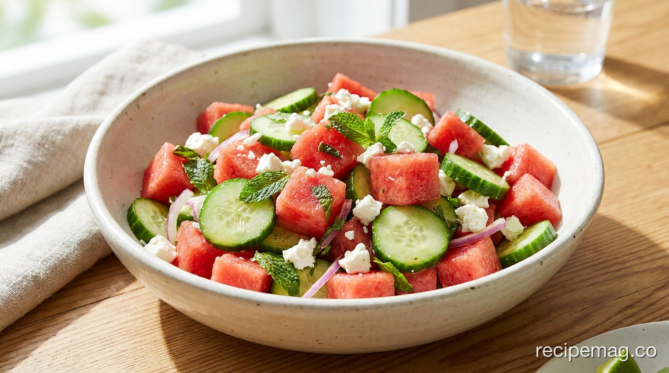 Watermelon Cucumber Salad