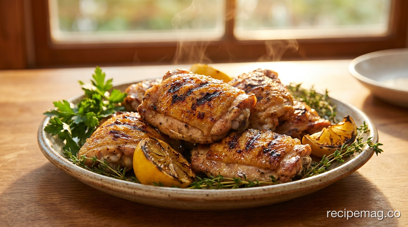 Grilled Lemon-Herb Chicken Thighs
