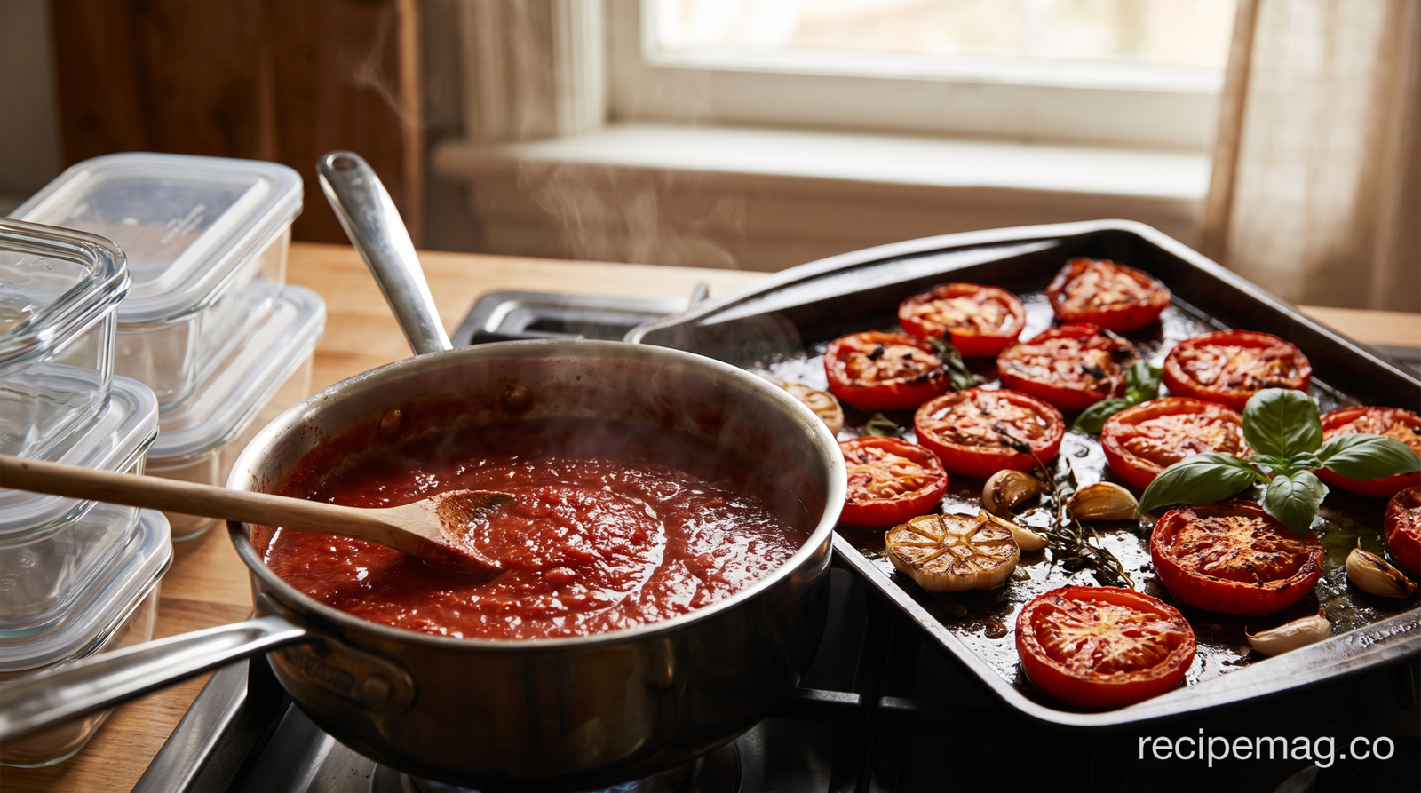 Roasted Tomato Sauce for the Freezer